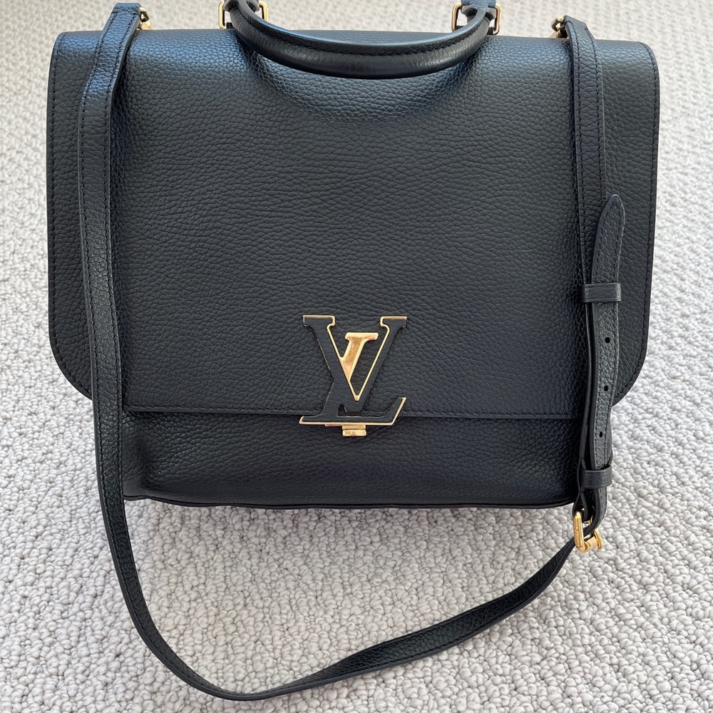 Luis Vuitton Mylockme Leather Black Soft Calfskin Shoulder Bag